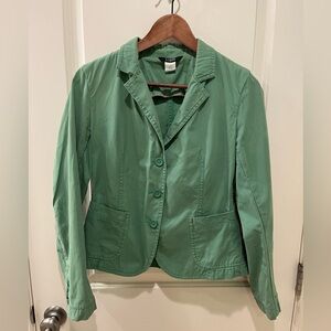 JCrew Green Cotton Blazer Women’s Medium